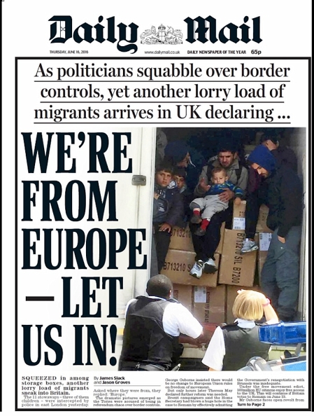 Daily Mail: We're from Europe - Let us in!